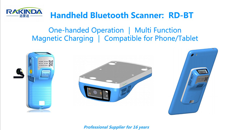 New arrival 1D/ 2D Bluetooth Scanner magnetic charging barcode reading machine for mobile care