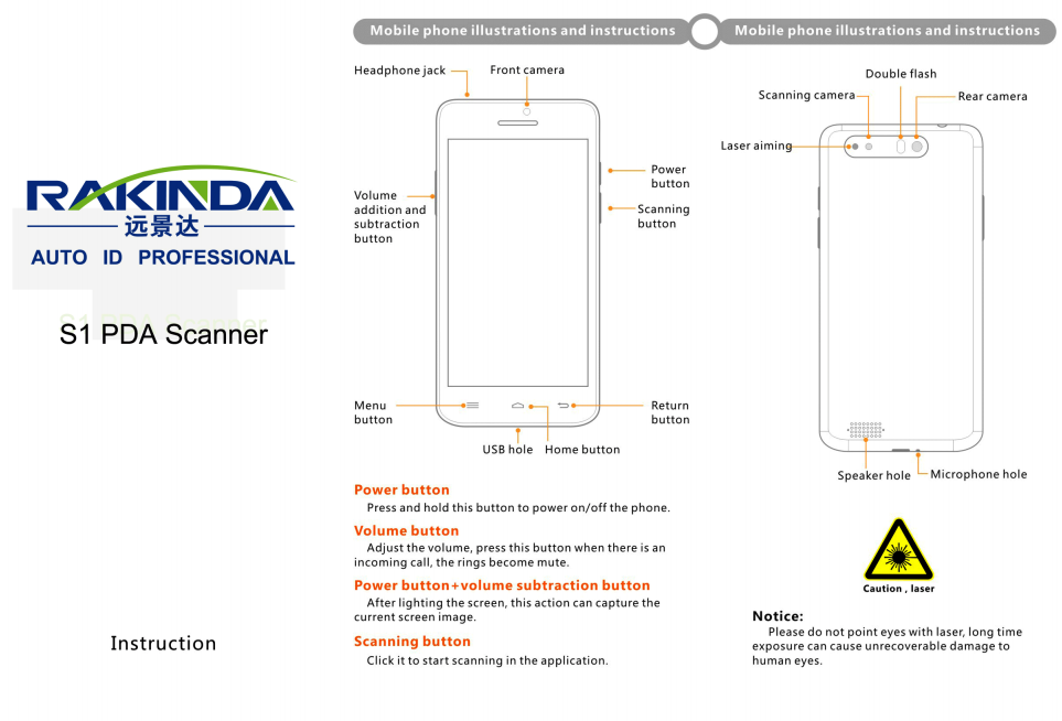 Rakinda S1 PDA Barcode Scanner