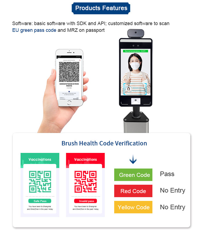 F6 Facial Recognition Temperature with QR Code Scanner