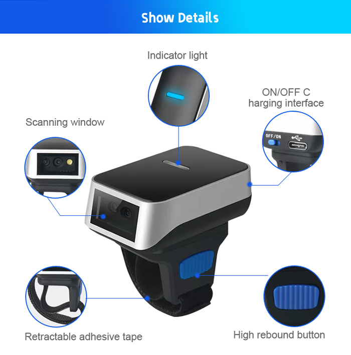 R10 Wireless Ring Barcode Scanner